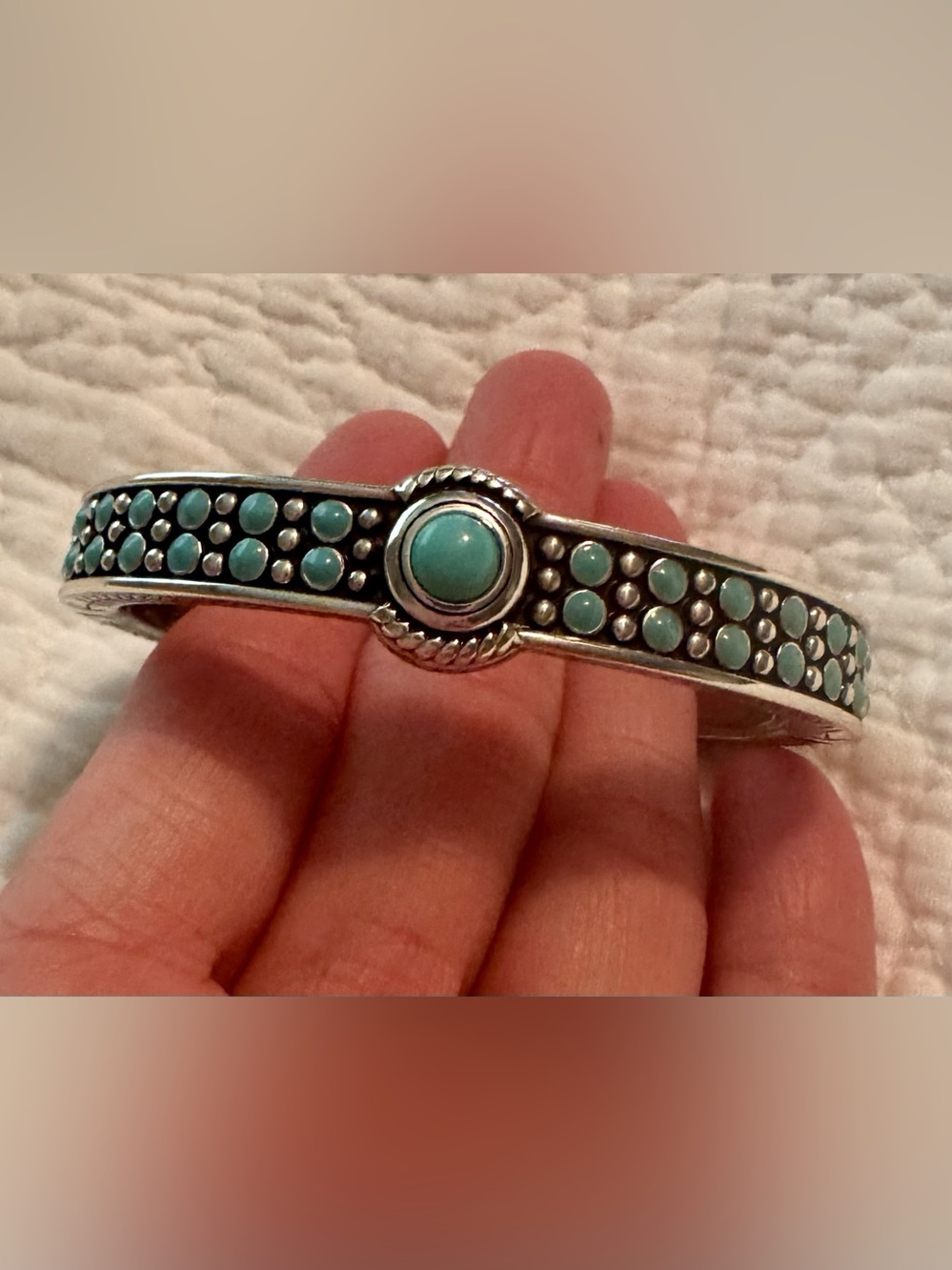 Brighton Turquoise and Silver Beaded Bracelet